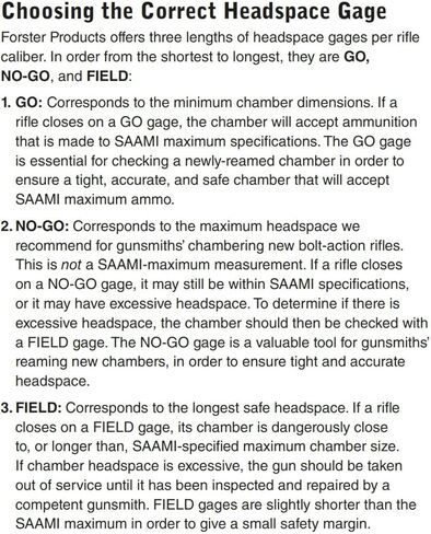 منتجات Forster 30-06، مقياس GO Headspace، أبعاد SAAMI، بدون إطار، فولاذ مقوى، أرضية دقيقة in Kuwait