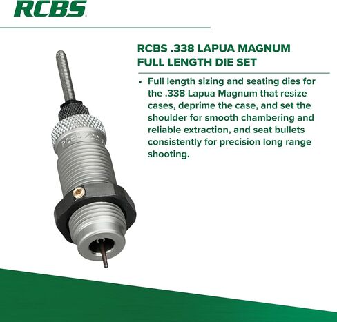RCBS Full-Length Die Set .338 Lapua, Precision Reloading Die Set for Long-Range Shooting in Saudi Arabia