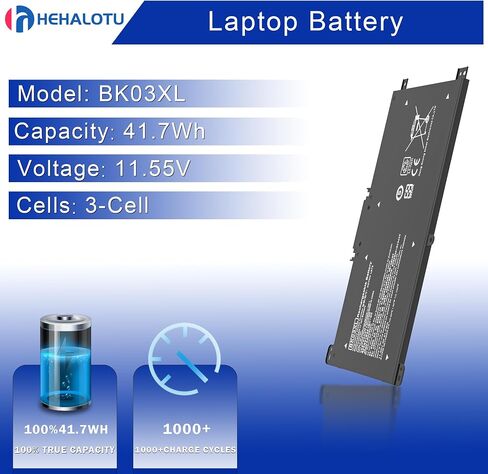 BK03XL Battery for HP Pavilion X360 14 14M Series 14M-BA011DX 14M-BA013DX 14M-BA114DX 14-BA1XX 14-BA2XX 14M-BA0XX 14M-BA1XX 14-BA253CL 14-BA153CL 14-BA125CL 14-BA175NR 916366-421 916811-855 41.7Wh in Kuwait
