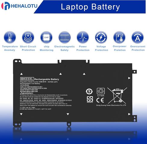 BK03XL Battery for HP Pavilion X360 14 14M Series 14M-BA011DX 14M-BA013DX 14M-BA114DX 14-BA1XX 14-BA2XX 14M-BA0XX 14M-BA1XX 14-BA253CL 14-BA153CL 14-BA125CL 14-BA175NR 916366-421 916811-855 41.7Wh in Kuwait
