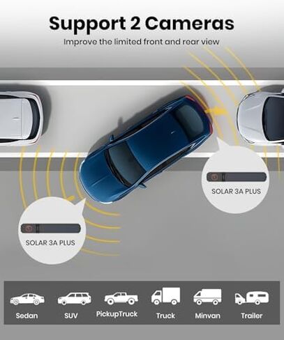 AUTO-VOX Solar Wireless Backup Camera with 2 Cameras, 7.2" Large Monitor in Saudi Arabia