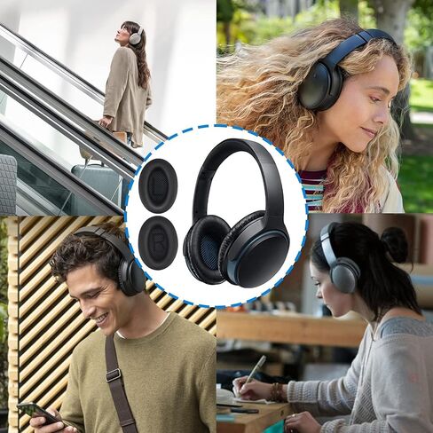 T Tersely Replacement Earpads Cushions for Bose QuietComfort 35 II/45 (QC35/QC45/QC35 II) Headphones,with QC35 Shaped Scrims with 'L and R' Lettering QC25 QC15 QC2 SoundTrue SoundLink Ear Pads (Black) in Saudi Arabia