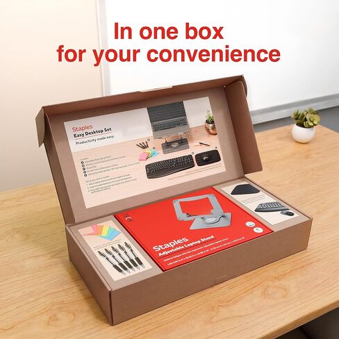 Staples Easy Desktop Set, Keyboard, Mouse, Stand, Pens & Notes Bundle in Saudi Arabia