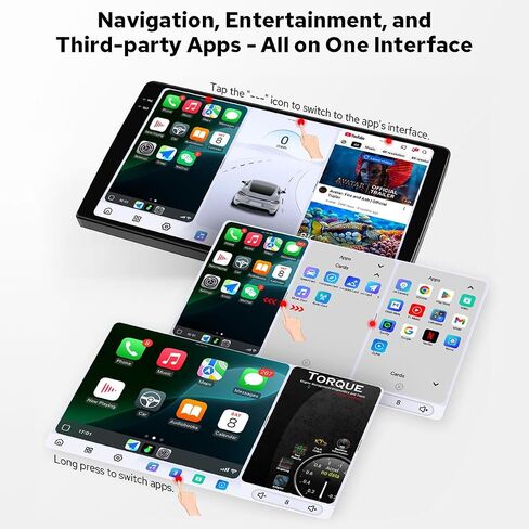 JOYING 10.4 Inch Car Stereo 2K QLED Touch Screen with Wireless CarPaly & Android Auto, Single Din Radio 12GB+256GB Head Unit, GPS Navigation, Bluetooth, 5G WiFi, DSP, SWC(JY-UTS18N12) in Saudi Arabia