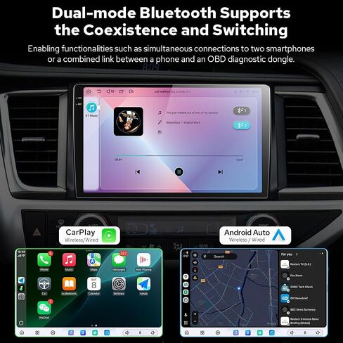 JOYING 10.4 Inch Car Stereo 2K QLED Touch Screen with Wireless CarPaly & Android Auto, Single Din Radio 12GB+256GB Head Unit, GPS Navigation, Bluetooth, 5G WiFi, DSP, SWC(JY-UTS18N12) in Saudi Arabia