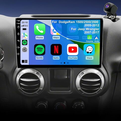10" 4+64G Car Radio for Jeep Wrangler JK 2007-2017,Dodge Ram 1500 2009-2012 in Saudi Arabia