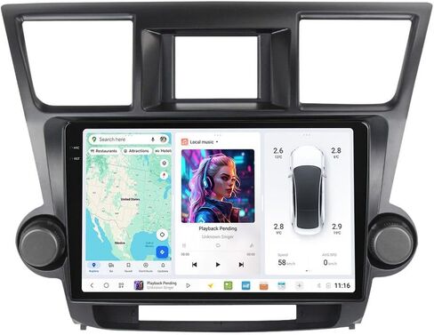 MekedeTech DUDU4 Android for Toyota Highlander 2008-2013,9 inch,4G+64GB, in Saudi Arabia