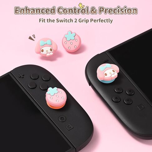 Kuitmor Thumb Grip Caps Compatible with Nintendo Switch 2, Silicone Joystick Grip Caps for Switch 2025, 4pcs, MLD Bunny Style, Pink in Saudi Arabia