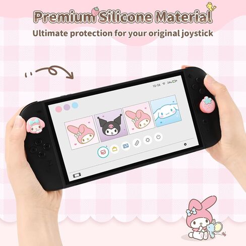 Kuitmor Thumb Grip Caps Compatible with Nintendo Switch 2, Silicone Joystick Grip Caps for Switch 2025, 4pcs, MLD Bunny Style, Pink in Saudi Arabia
