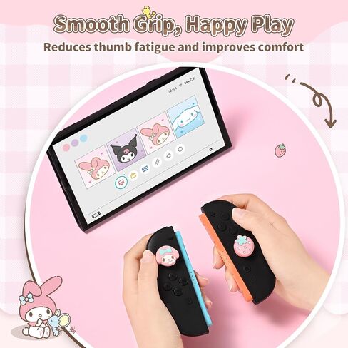 Kuitmor Thumb Grip Caps Compatible with Nintendo Switch 2, Silicone Joystick Grip Caps for Switch 2025, 4pcs, MLD Bunny Style, Pink in Saudi Arabia