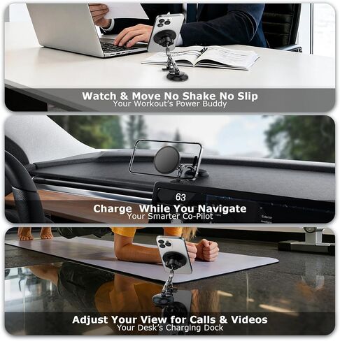 Dual Support for MagSafe Car Mount, Magnetic Phone Holder for Car with Vacuum, 360°Adjustable Metal Head &Extension Rod, Cell Phone Holders for Your Car for iPhone17/16/15/14/13/12, Android in Saudi Arabia