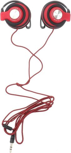 Red Earhook Wired Headphones with 3.5mm Plug for Computer TV in Saudi Arabia