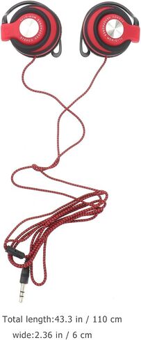 Red Earhook Wired Headphones with 3.5mm Plug for Computer TV in Saudi Arabia