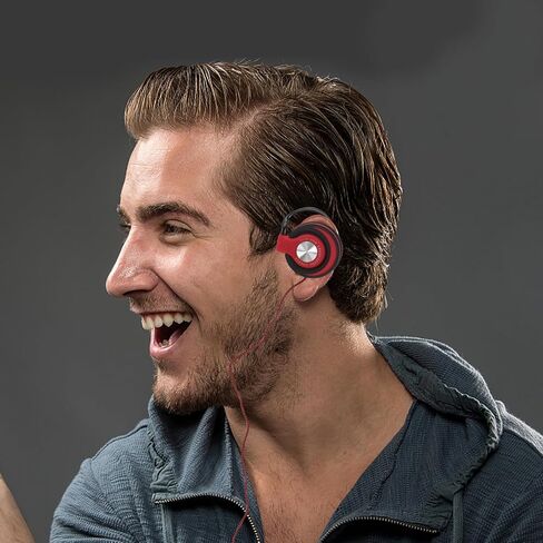 Red Earhook Wired Headphones with 3.5mm Plug for Computer TV in Saudi Arabia