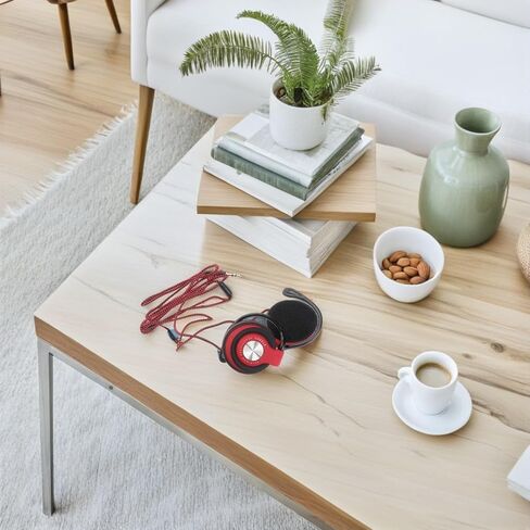 Red Earhook Wired Headphones with 3.5mm Plug for Computer TV in Saudi Arabia