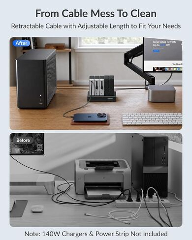 Gitryin Retractable 3 Prong AC PC Power Cord with 39.37in Universal Cable in Kuwait