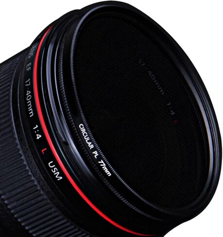 Cpl Circular Polarizer Filter for DSLR Camera Lens 77mm Black in Kuwait