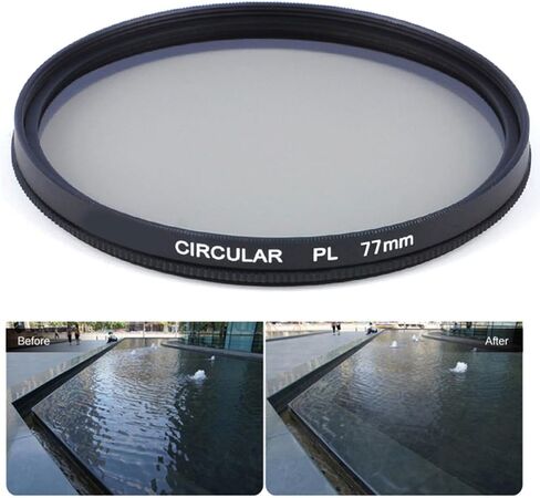 Cpl Circular Polarizer Filter for DSLR Camera Lens 77mm Black in Kuwait