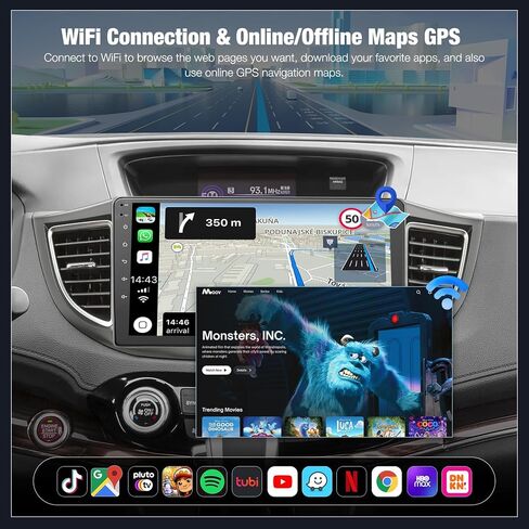 4GB+64GB Car Radio for Honda CRV 2012 2013 2014 2015 2016, 10 Inch IPS Touch Screen CRV Car Stereo with Wireless Carplay/Android Auto, DSP, Bluetooth, Backup Camera, Built-in GPS, FM Radio in Saudi Arabia