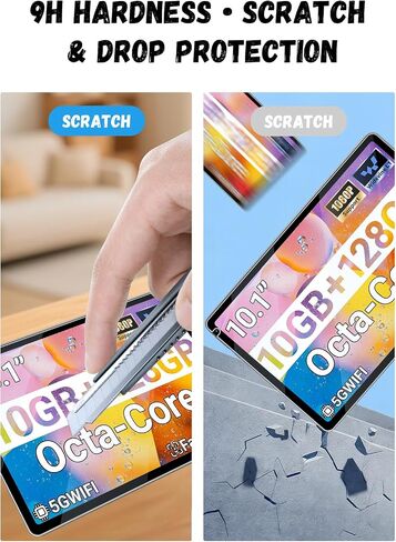 [2 Pack] Compatible with MUISOO MUIC107 Tablet Screen Protector 10.1 Inch, Anti-Glare Tempered Glass, Shockproof Scratch-Resistant. in Kuwait