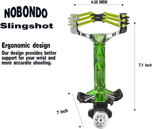 NOBONDO Strong Folding Slingshot - Powerful Adjustable Slingshot Rocket with Wrist Brace Hunting Survival Catapult with 2 Rubber Bands and 100 Ammo Balls in Saudi Arabia