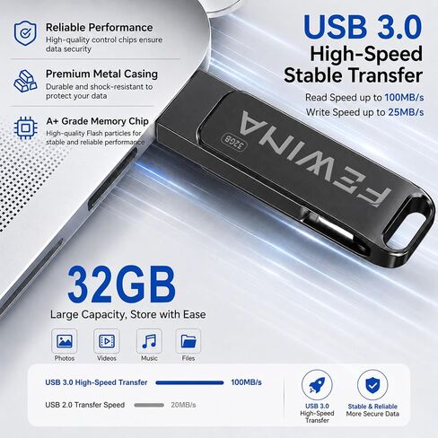 Flash Drive USB C 32GB Dual Thumb Drive USB 3.0 OTG Jump Drive,Black in Saudi Arabia