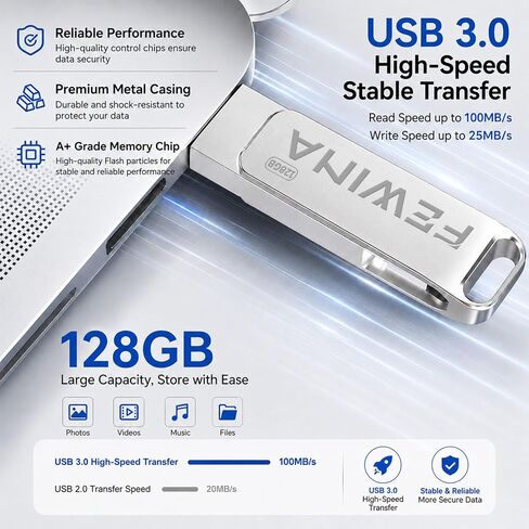 128GB USB C Flash Drive Swivel Thumb Drive USB 3.0 OTG Jump Drive in Saudi Arabia