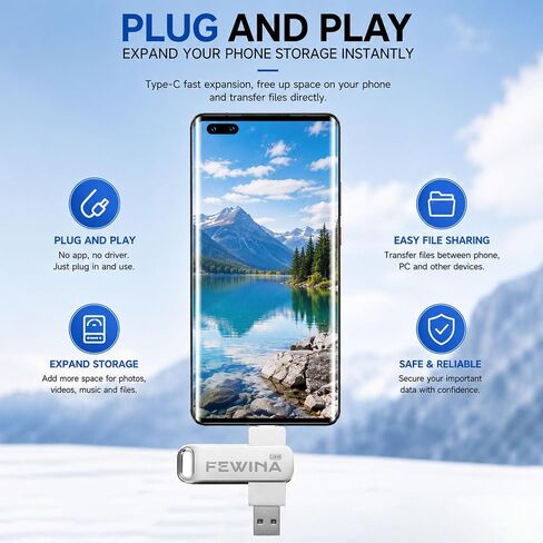128GB USB C Flash Drive Swivel Thumb Drive USB 3.0 OTG Jump Drive in Saudi Arabia