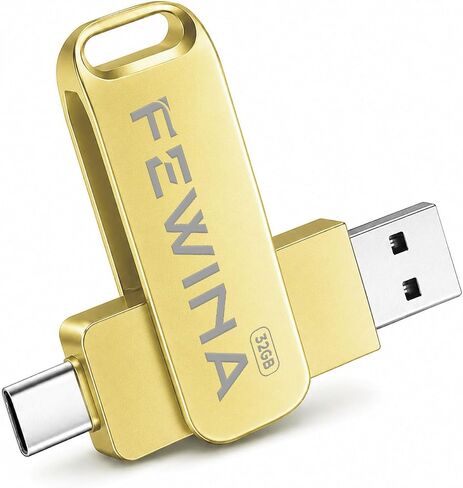 USB C Flash Drive 32GB USB 3.0 Thumb Drive OTG Jump Drive,Gold in Saudi Arabia