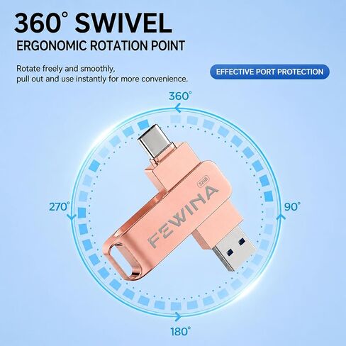 32GB USB C Flash Drive USB 3.0 Thumb Drive OTG Jump Drive,Rose Gold in Saudi Arabia