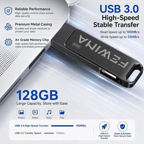 USB C Flash Drive 128GB Dual Thumb Drive USB 3.0 Jump Drive,Black in Saudi Arabia