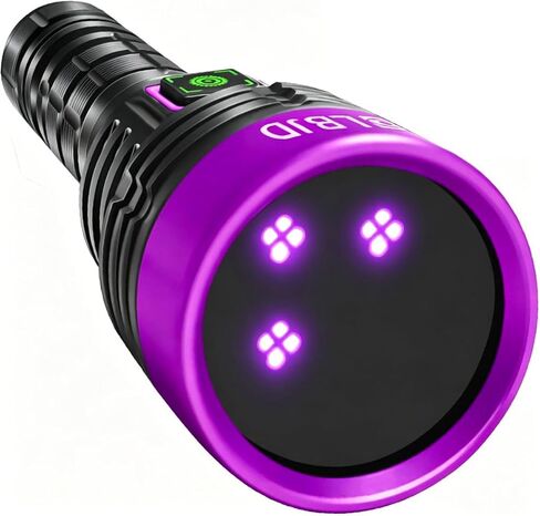 UV Black Light 365 nm Rechargeable Flashlight with Filter for Pet Urine in Saudi Arabia