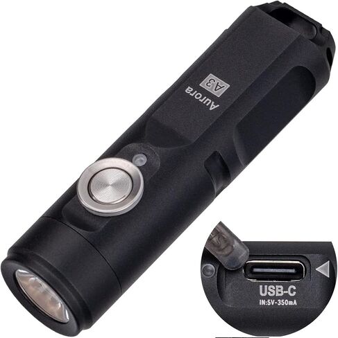 ترقية الجيل الرابع RovyVon Aurora A4 EDC Keychain Flashlight، USB C مصباح يدوي قابل لإعادة الشحن، تيتانيوم 650 لومن مصباح يدوي محمول فائق السطوع، خمسة أوضاع إضاءة، مصباح يدوي صغير للحمل اليومي in Kuwait