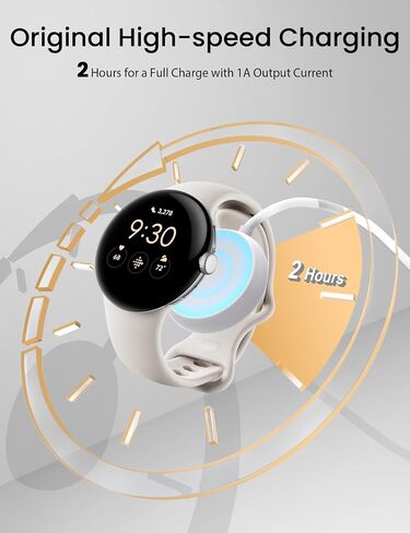 Sinoacc Charger Compatible with Google Pixel Watch 1, USB C 3.3Ft Charging Cable Replacement for Google Pixel Watch - White (Not for Pixel Watch 2/3) in Saudi Arabia