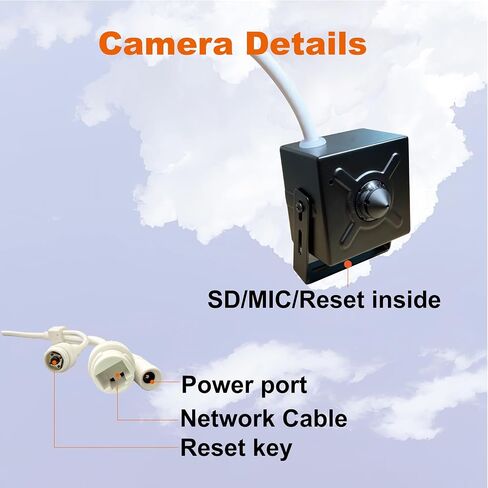 SINIS 4k Mini Poe IP Camera Wired, Indoor Tiny Home Security Cam with Audio in Saudi Arabia