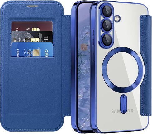 LEMAXELERS for Samsung Galaxy S24 Ultra Case with Card Holder -Black WD in Kuwait