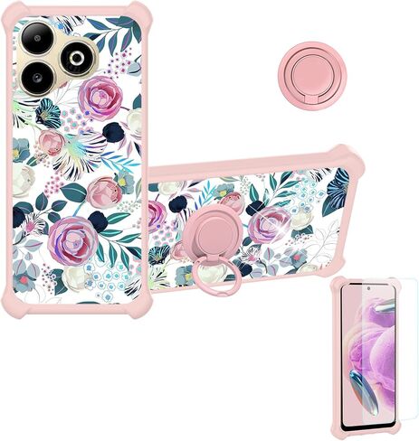 jioeuinly for AriVoice A67L Case Compatible for Foxx FoxxD A67L Phone Case Cover [with Tempered Glass Screen Protector][Hard PC + Soft Silicone][Ring Support] [Colorful Reflect Light] IMDF-HUA3 in Saudi Arabia
