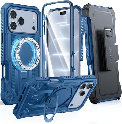 FNTCASE for iPhone 17 Case Fit for MagSafe with Belt Clip Black in Saudi Arabia