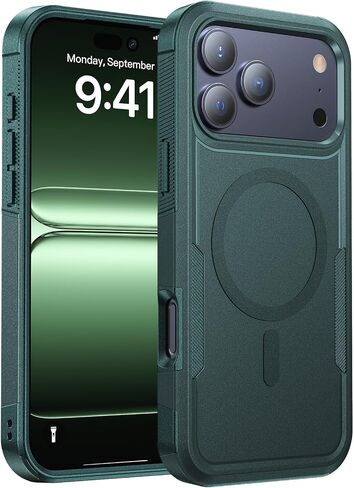 Magnetic for iPhone 16 Pro Case, Protective Rugged, Black in Saudi Arabia