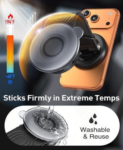 Beeasy for MagSafe Car Mount, 360 Adjustable Bendable Memory Alloy Arm, Magnetic Phone Holder with Vacuum Suction Cup, Dashboard Phone Mount for Tesla, iPhone, Samsung & All Smartphones in Saudi Arabia
