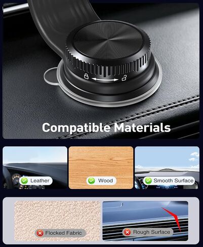Beeasy for MagSafe Car Mount, 360 Adjustable Bendable Memory Alloy Arm, Magnetic Phone Holder with Vacuum Suction Cup, Dashboard Phone Mount for Tesla, iPhone, Samsung & All Smartphones in Saudi Arabia