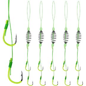 Fishing Spring Feeder Rigs, Ready-to-Use Double Hook Bait Cage Fishing Tackle, Anti-Tangle Spring Bait Cage Rig for Carp Catfish Fishing in Kuwait