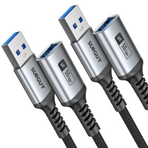 5Gbps USB 3.0 Extension Cable, [2Pack 1.6FT] USB Extender, USB A Male to Female Cord, Braided High Data Transfer Compatible with Xbox, Hard Drive, Webcam, USB Keyboard, Mouse, Flash Drive, Oculus VR in Saudi Arabia