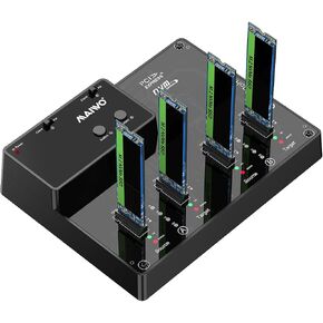 MAIWO M.2 NVMe SSD Cloner Duplicator, USB3.2 GEN2 10Gbps, Two Groups 1-to-1 Clone, 32TB Capacity, USB-C 4 Bay Hard Drive Docking Station Reader Adapter Enclosure in Saudi Arabia
