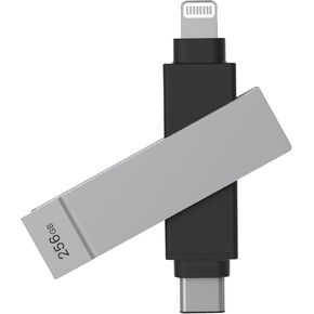 MFi iPhone Flash Drive 256GB, Smart App Backup, USB-C & Lightning in Saudi Arabia