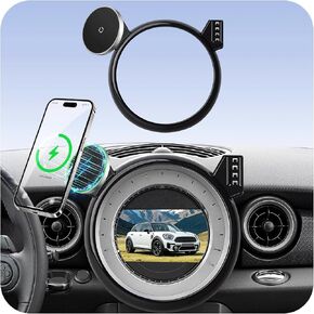 Phone Mount for BMW Mini Cooper (2007-2013 R56, 08-14 R55, 09-15 R57, 12-15 R58/R59), Magnetic iPhone Holder, Magsafe Car Mount Charger, 15W Wireless Car Charger, Hands Free & 360°, Car Accessories in Saudi Arabia