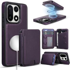 Magnetic Detachable Wallet Case for Oneplus 15 with Kickstand,2-in-1 MagSafe Compatible RFID Blocking Card Holder,Slim PU Leather Cover Vintage Brown in Saudi Arabia
