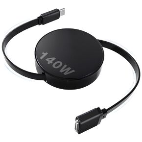 Hugener Magnetic 3 Retractable Cable USB-C 5.4FT for M4/M3/M2 MacBook Air & Pro Charger, 140W Safe 3 Cable for MacBook Air (13"/15" 2025/2024/2023/2022), Pro (16"/14" 2024/2023/2021), White in Saudi Arabia
