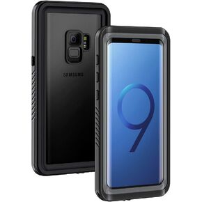 Lanhiem for Samsung Galaxy S9 Phone Case, IP68 Waterproof Dustproof Case with Built-in Screen Protector, Rugged Full Body Shockproof Protective Cover for Galaxy S9 (Black) in Saudi Arabia