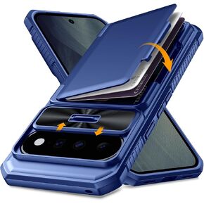 CENMASO for Google Pixel 9 Pro Case/Pixel 9 Case with Card Holder (4 Cards) & Sliding Camera Cover & Kickstand【RFID Blocking】 Full-Body Shockproof Wallet Phone Case for Pixel 9/9 Pro-Purple in Saudi Arabia